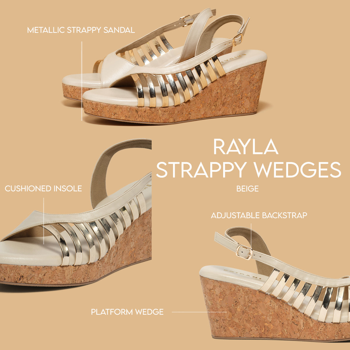 Rayla Strappy Wedges Anshika Eridani