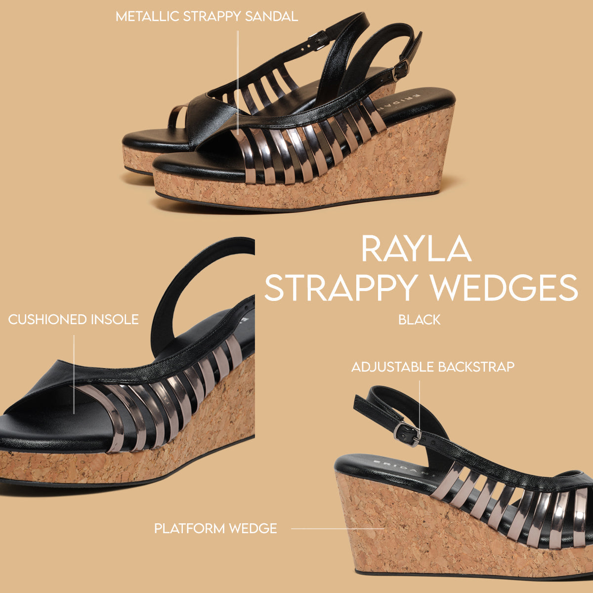 Rayla Strappy Wedges Anshika Eridani