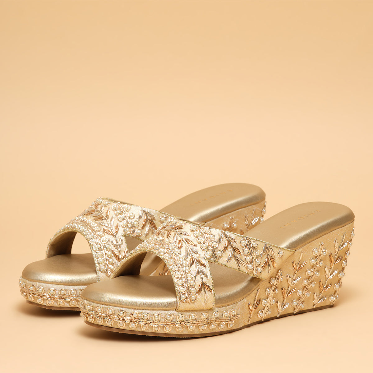 Reya Embroidered Wedges Mahek Footwear Eridani