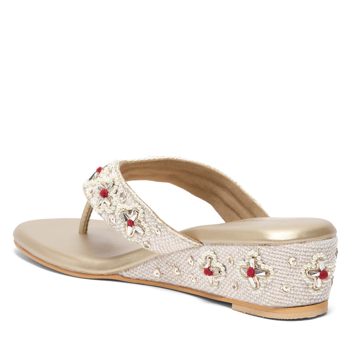 Roohee Embroidered Wedges Mahek Footwear Eridani