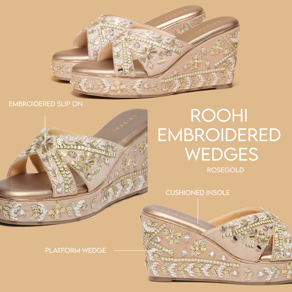 Roohi Embroidered Wedges Anshika Eridani
