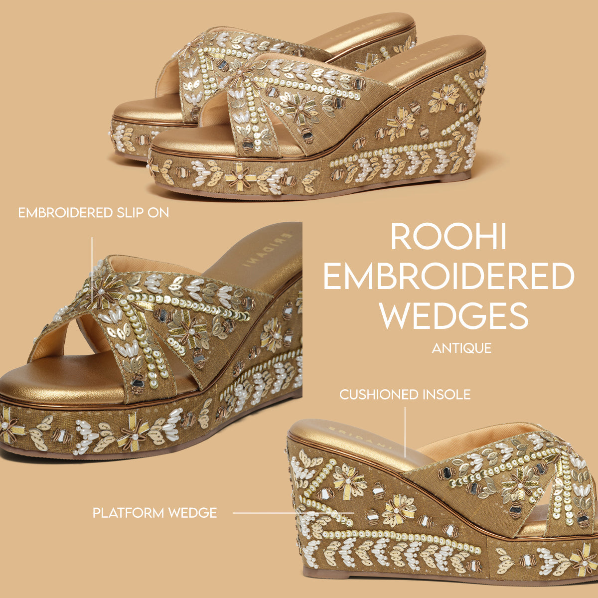 Roohi Embroidered Wedges Anshika Eridani