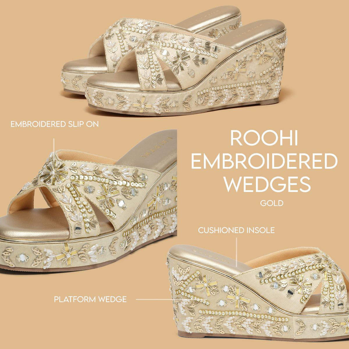 Roohi Embroidered Wedges Anshika Eridani
