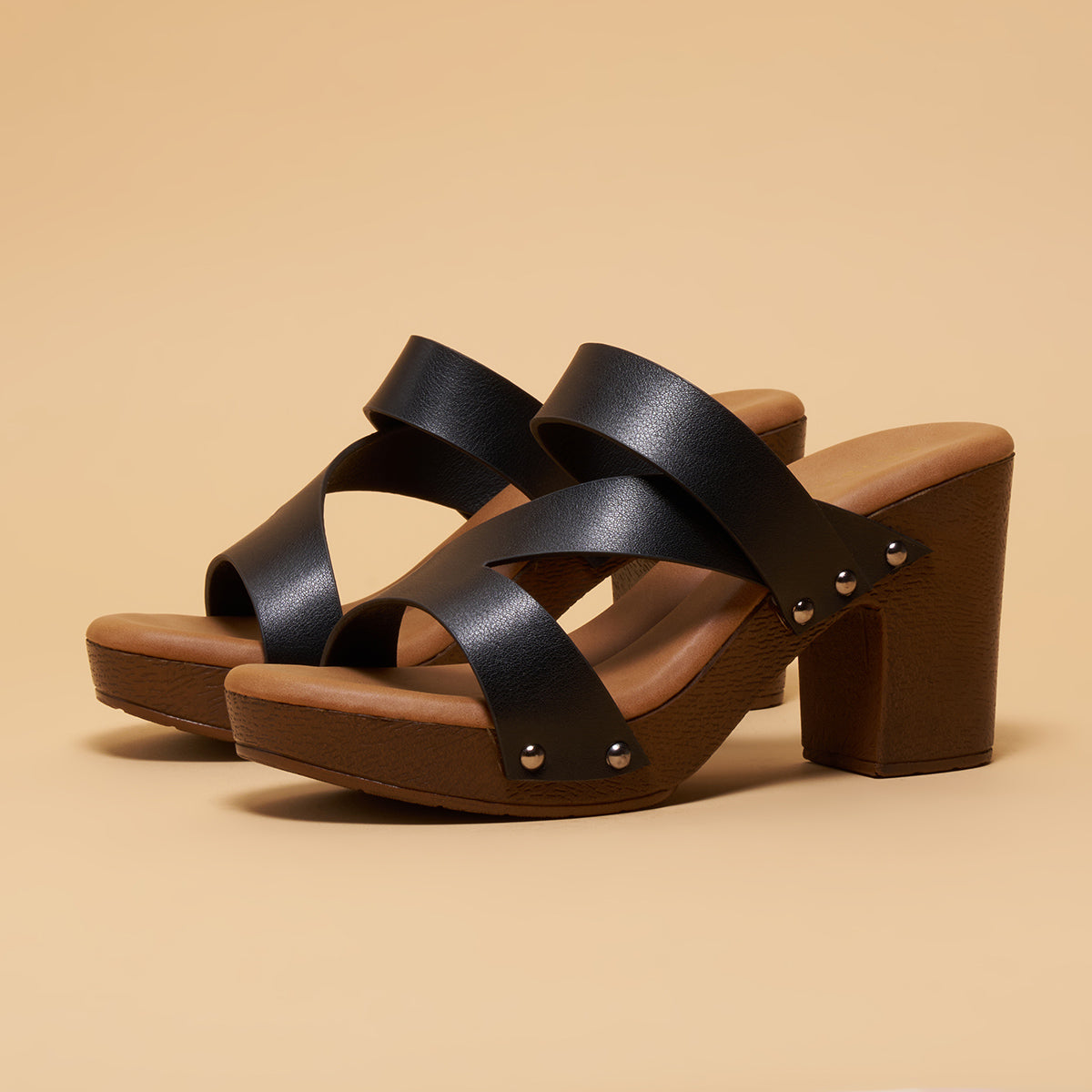 Savia Solid Strappy Heels