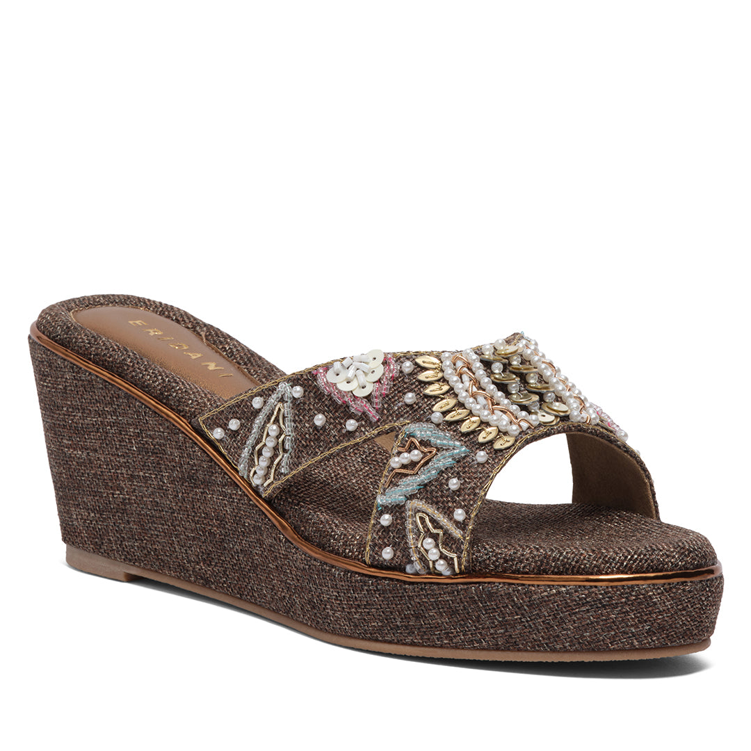 Taraani Embroidered Wedges