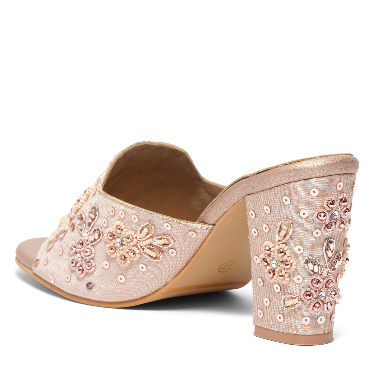 Tiara Embroidered Heels Mahek Footwear Eridani
