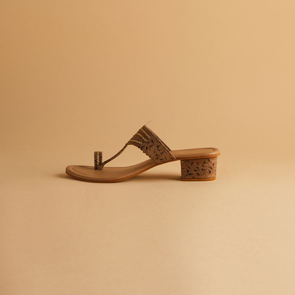 Veera Printed Kolhapuri Heels